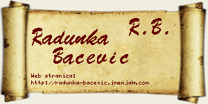 Radunka Bačević vizit kartica
